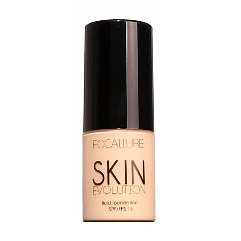 Уцінка! Тональна основа-флюїд для обличчя Focallure Skin Evolution Fluid Foundation SPF 15, 01 Alabaster, 30 мл
